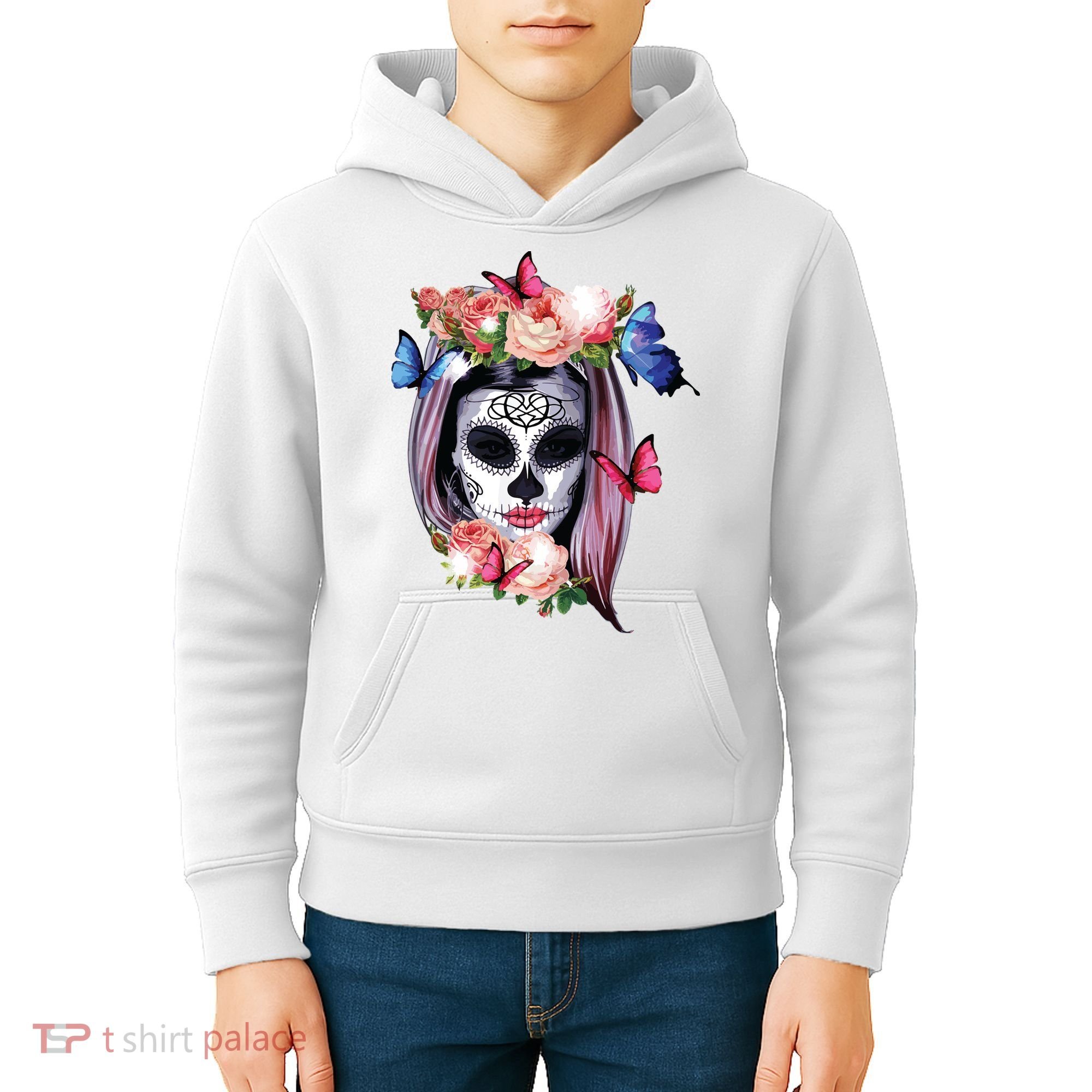 Dia De Los Muertos Sugar Skull Catrina Day Of The Dead Kids Hoodie