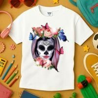 Dia De Los Muertos Sugar Skull Catrina Day Of The Dead Kids T-Shirt thumb 3