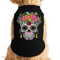Dia De Los Muertos Day Of The Dead Sugar Skull Halloween Doggie Tank thumb 0