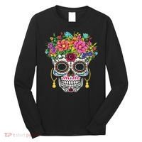 Dia De Los Muertos Day Of The Dead Sugar Skull Halloween Long Sleeve Shirt thumb 0