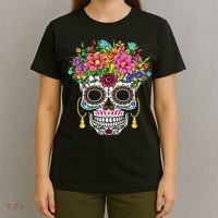 Dia De Los Muertos Day Of The Dead Sugar Skull Halloween T-Shirt thumb 4