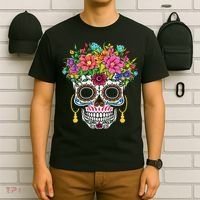 Dia De Los Muertos Day Of The Dead Sugar Skull Halloween T-Shirt thumb 6