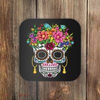 Dia De Los Muertos Day Of The Dead Sugar Skull Halloween Coaster thumb 0