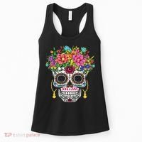 Dia De Los Muertos Day Of The Dead Sugar Skull Halloween Women's Tank Top thumb 0