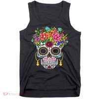 Dia De Los Muertos Day Of The Dead Sugar Skull Halloween Tank Top thumb 0
