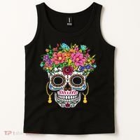 Dia De Los Muertos Day Of The Dead Sugar Skull Halloween Tank Top thumb 2