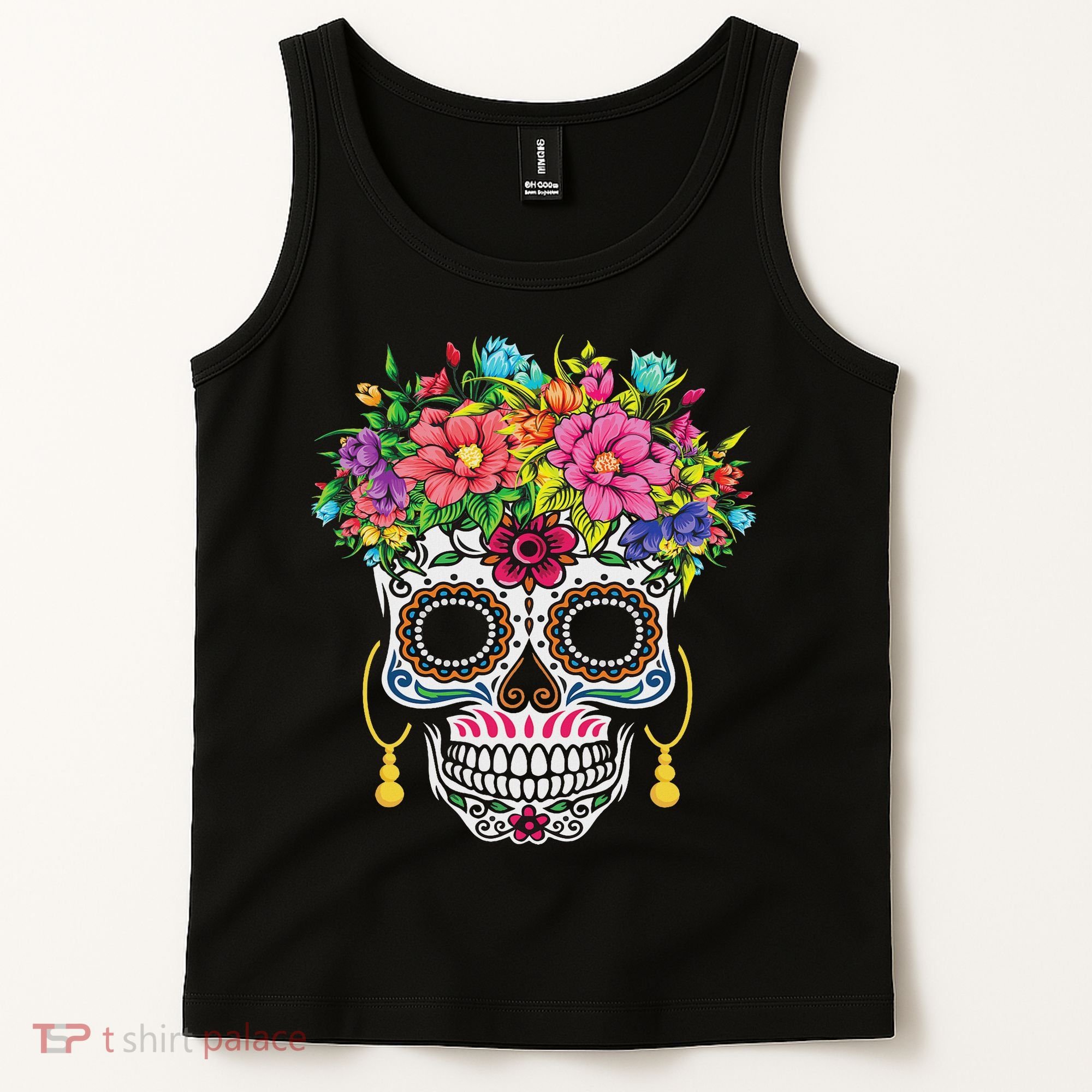 Dia De Los Muertos Day Of The Dead Sugar Skull Halloween Tank Top