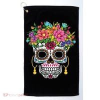 Dia De Los Muertos Day Of The Dead Sugar Skull Halloween Golf Towel thumb 0