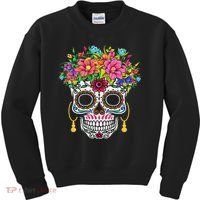 Dia De Los Muertos Day Of The Dead Sugar Skull Halloween Kids Sweatshirt thumb 0