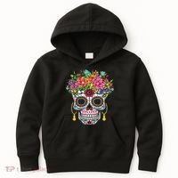 Dia De Los Muertos Day Of The Dead Sugar Skull Halloween Kids Hoodie thumb 0