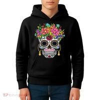 Dia De Los Muertos Day Of The Dead Sugar Skull Halloween Kids Hoodie thumb 4
