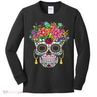 Dia De Los Muertos Day Of The Dead Sugar Skull Halloween Kids Long Sleeve Shirt thumb 0