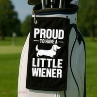 Dachshund Dog Lover Proud To Have A Little Wiener Weiner Golf Towel thumb 2