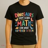Dinosaurs DidnT Learn Math Funny Mathematics Math Teacher T-Shirt thumb 3