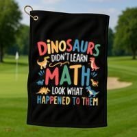 Dinosaurs DidnT Learn Math Funny Mathematics Math Teacher Golf Towel thumb 1