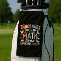 Dinosaurs DidnT Learn Math Funny Mathematics Math Teacher Golf Towel thumb 2