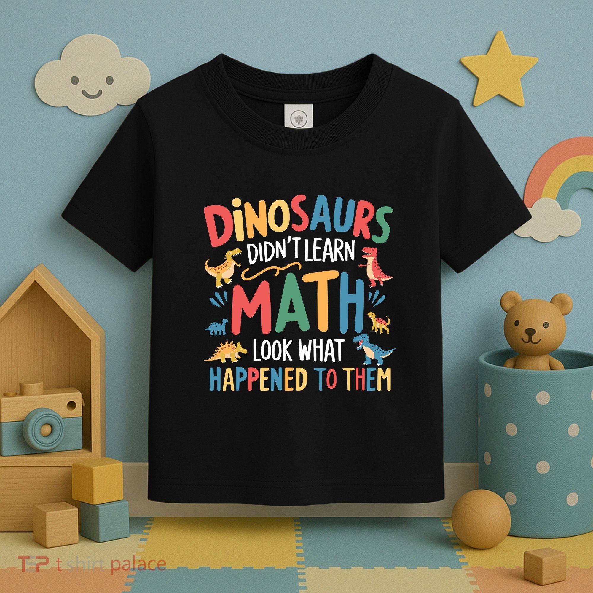 Dinosaurs DidnT Learn Math Funny Mathematics Math Teacher Toddler T-Shirt