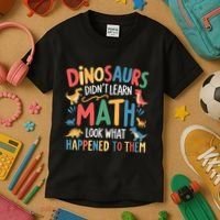 Dinosaurs DidnT Learn Math Funny Mathematics Math Teacher Kids T-Shirt thumb 3