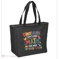 Dinosaurs DidnT Learn Math Funny Mathematics Math Teacher Tote Bag thumb 2