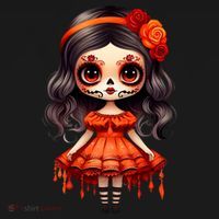 Dia De Los Muertos La Catrina Cute Skeleton Mexican Coaster thumb 2