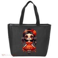Dia De Los Muertos La Catrina Cute Skeleton Mexican Tote Bag thumb 0