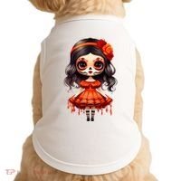 Dia De Los Muertos La Catrina Cute Skeleton Mexican Doggie Tank thumb 0