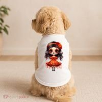 Dia De Los Muertos La Catrina Cute Skeleton Mexican Doggie Tank thumb 2