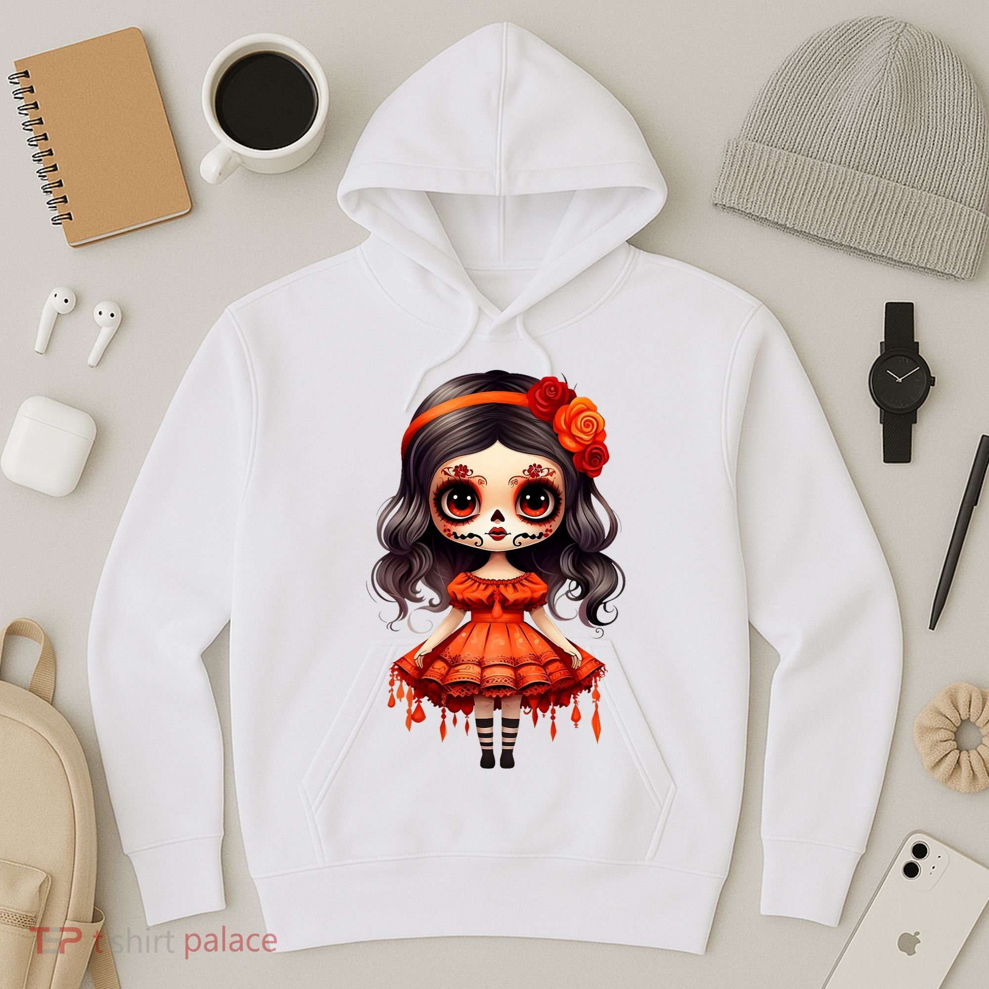 Dia De Los Muertos La Catrina Cute Skeleton Mexican Hoodie