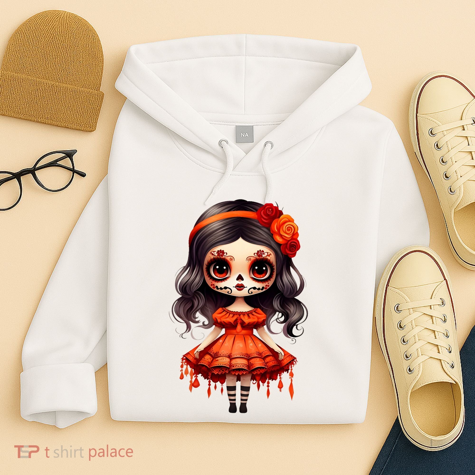 Dia De Los Muertos La Catrina Cute Skeleton Mexican Hoodie