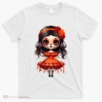 Dia De Los Muertos La Catrina Cute Skeleton Mexican T-Shirt thumb 0
