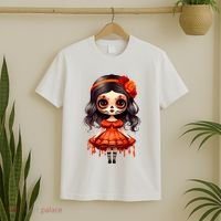 Dia De Los Muertos La Catrina Cute Skeleton Mexican T-Shirt thumb 2