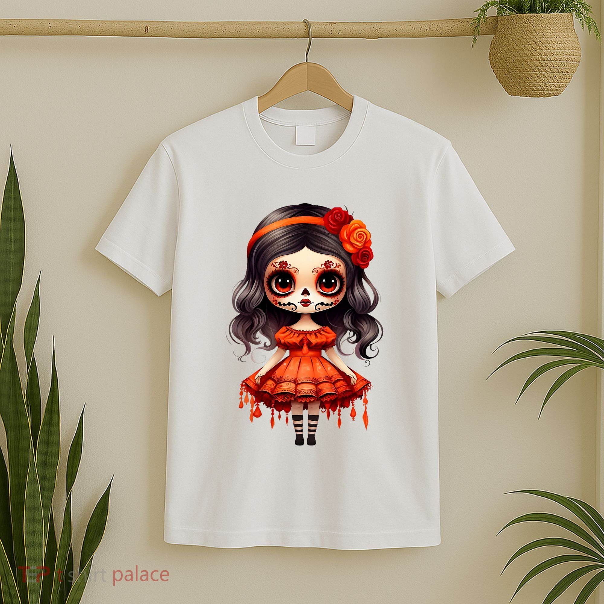 Dia De Los Muertos La Catrina Cute Skeleton Mexican T-Shirt