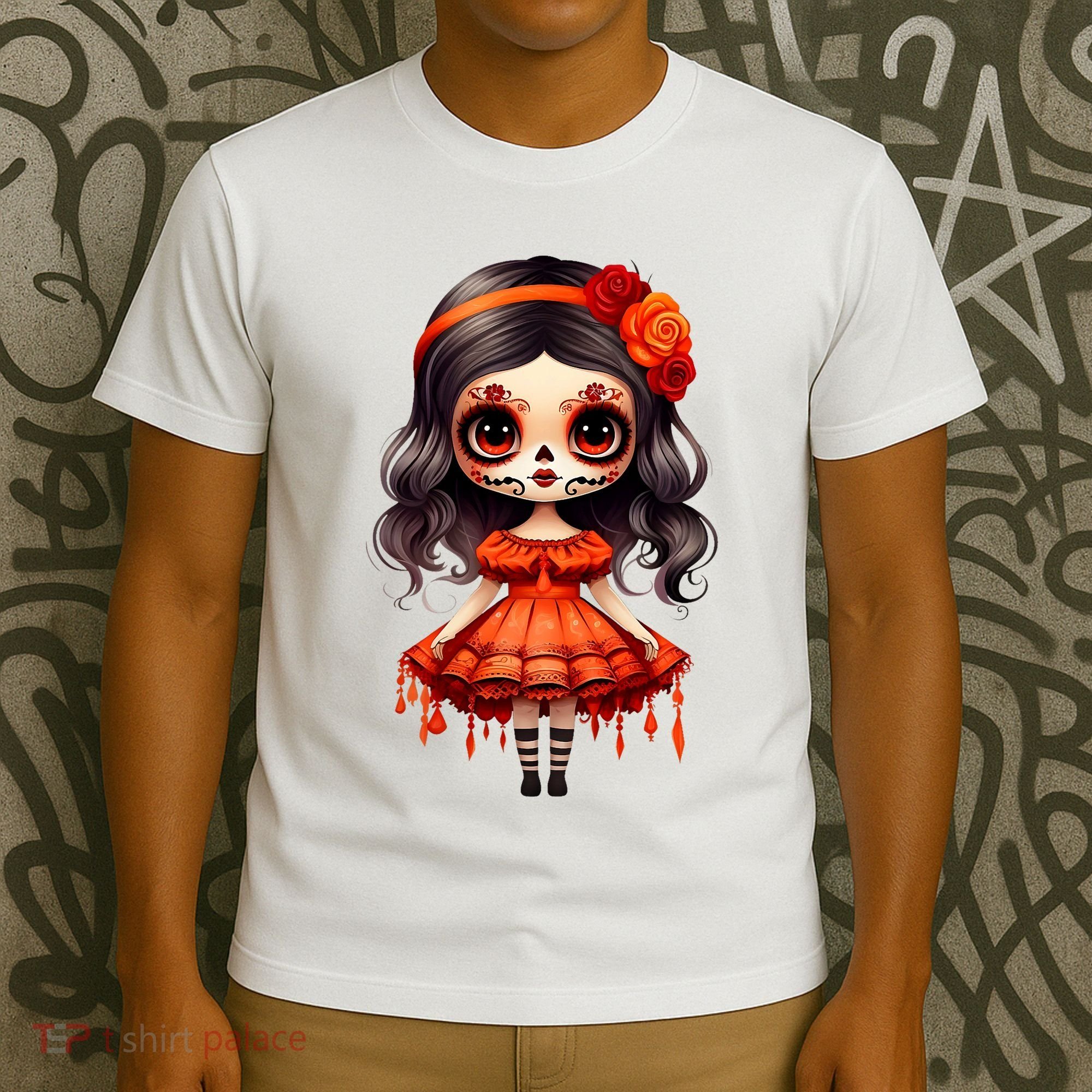 Dia De Los Muertos La Catrina Cute Skeleton Mexican T-Shirt