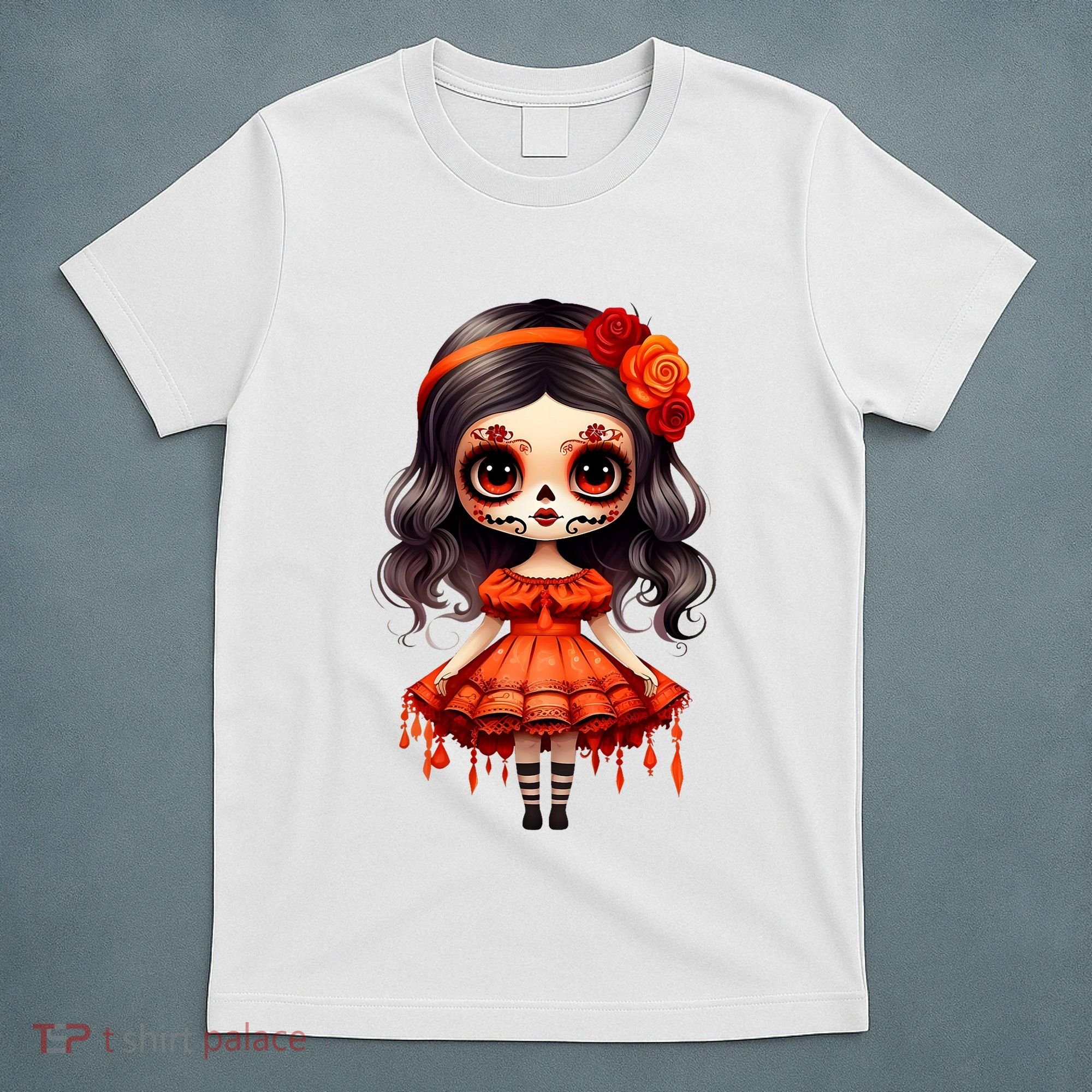 Dia De Los Muertos La Catrina Cute Skeleton Mexican T-Shirt
