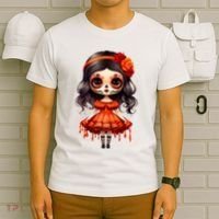 Dia De Los Muertos La Catrina Cute Skeleton Mexican T-Shirt thumb 6