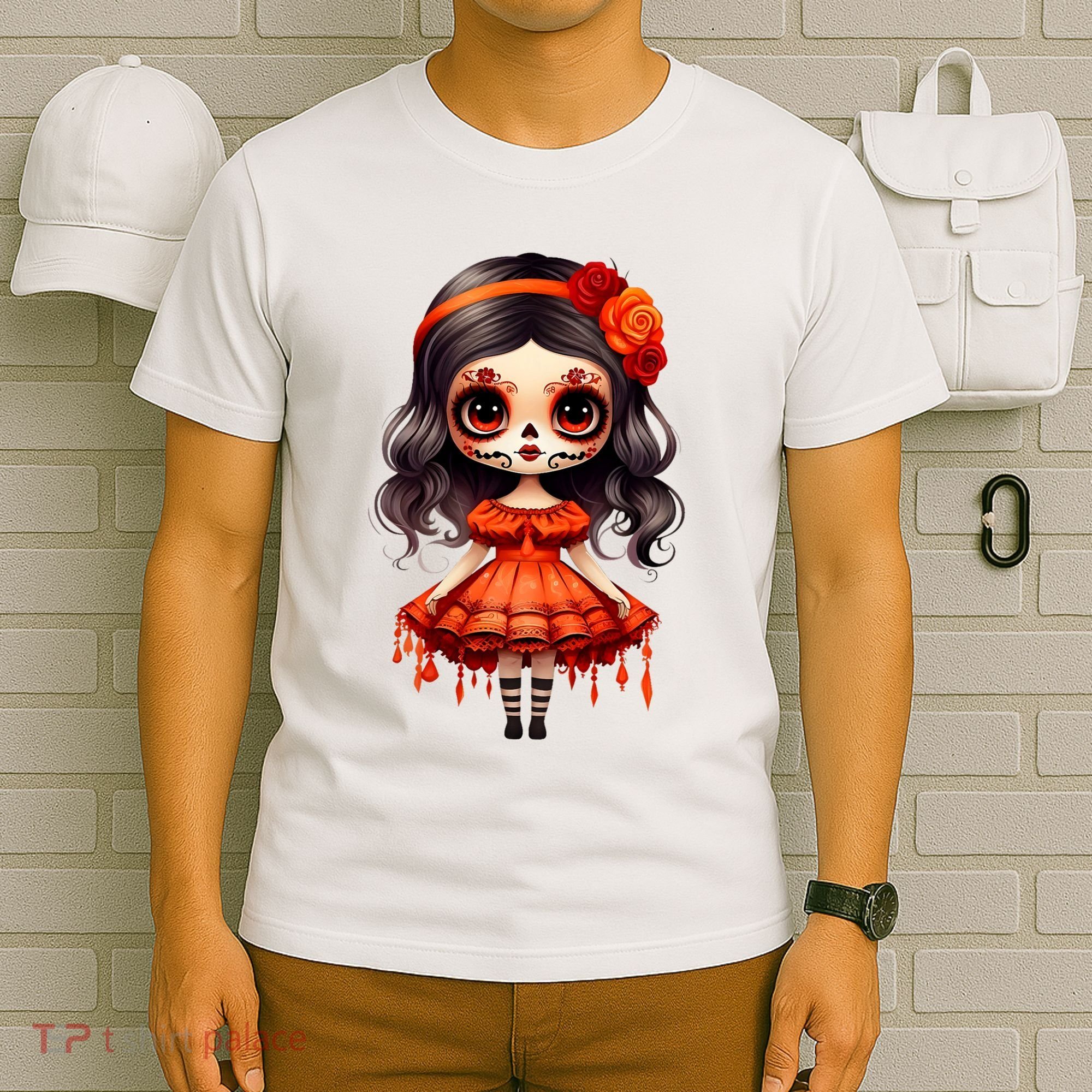 Dia De Los Muertos La Catrina Cute Skeleton Mexican T-Shirt