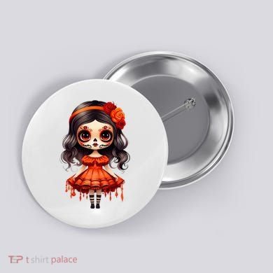 Dia De Los Muertos La Catrina Cute Skeleton Mexican Button