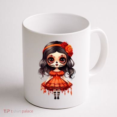 Dia De Los Muertos La Catrina Cute Skeleton Mexican Coffee Mug back