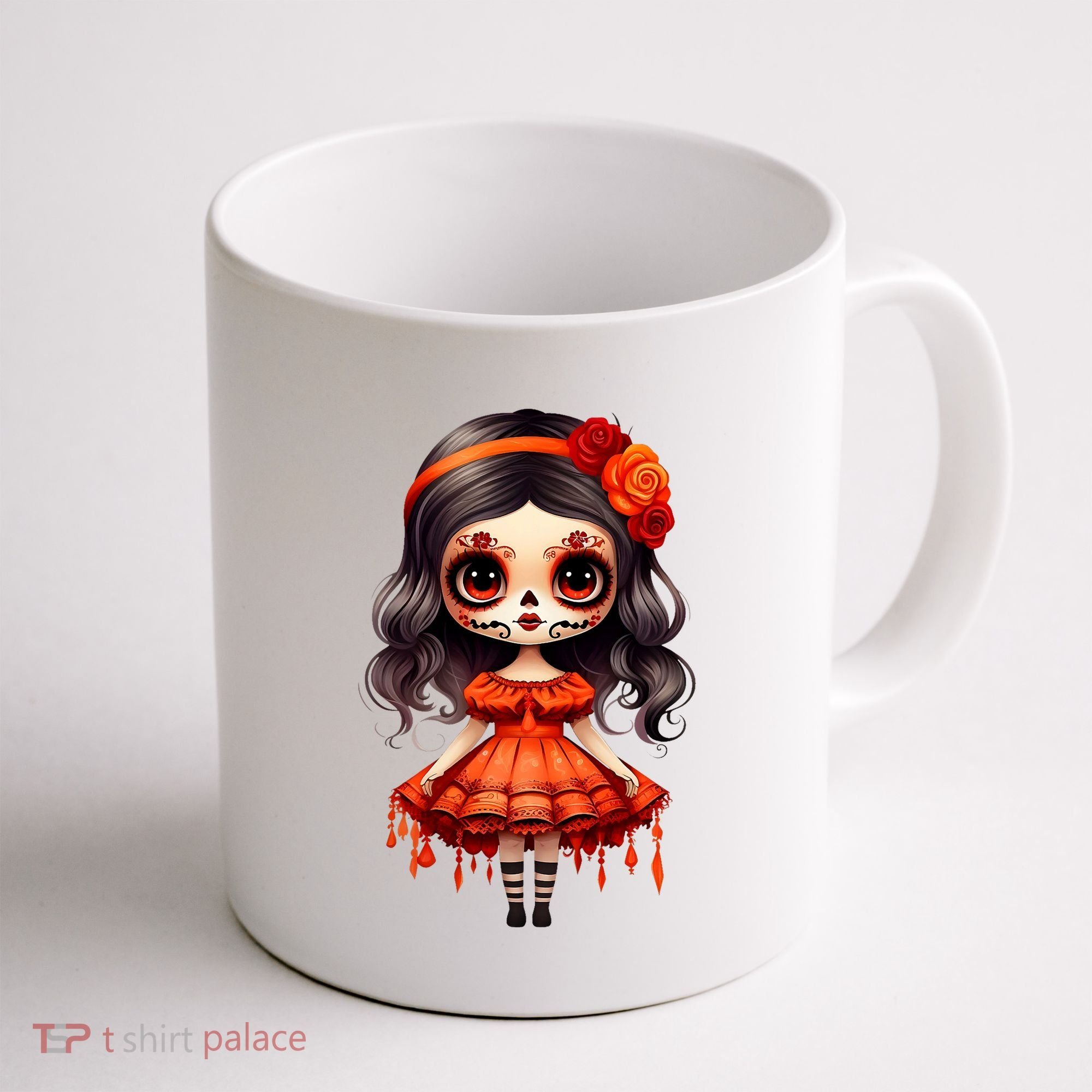 Dia De Los Muertos La Catrina Cute Skeleton Mexican Coffee Mug
