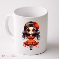 Dia De Los Muertos La Catrina Cute Skeleton Mexican Coffee Mug thumb 0