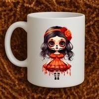 Dia De Los Muertos La Catrina Cute Skeleton Mexican Coffee Mug thumb 2