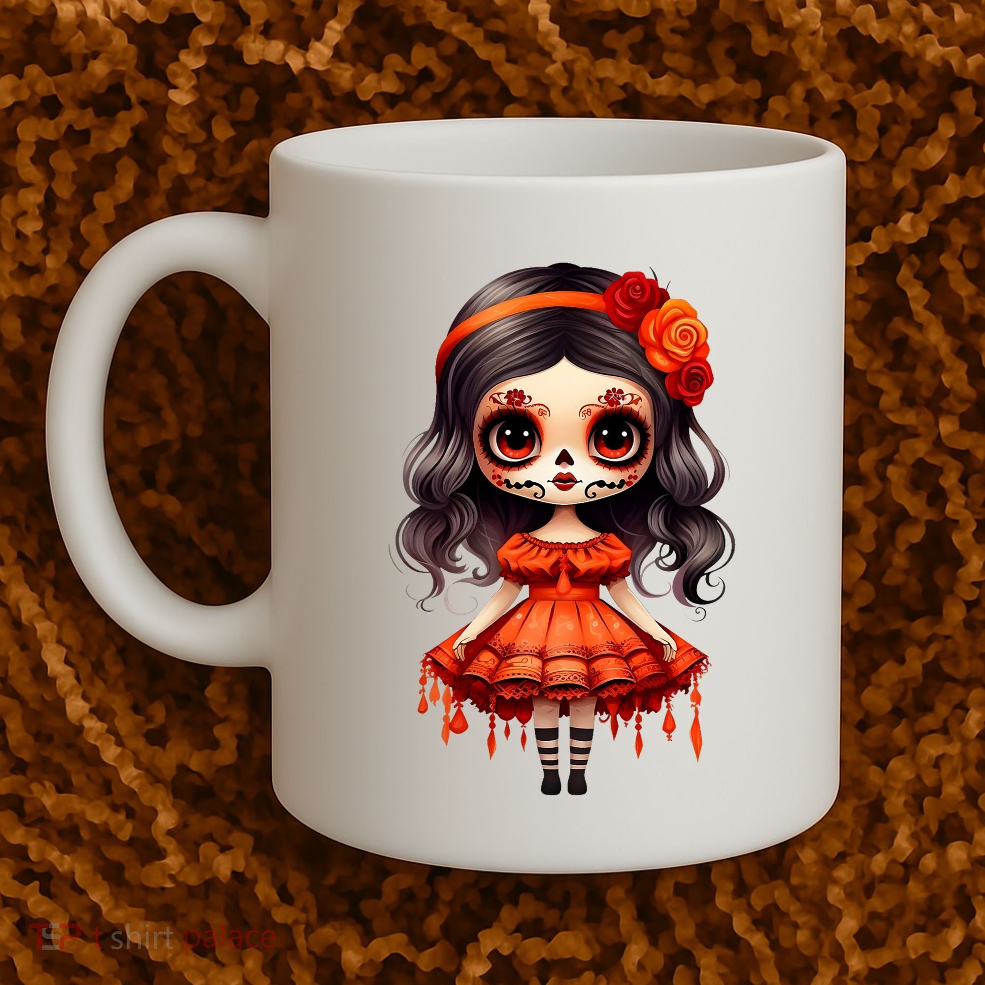 Dia De Los Muertos La Catrina Cute Skeleton Mexican Coffee Mug