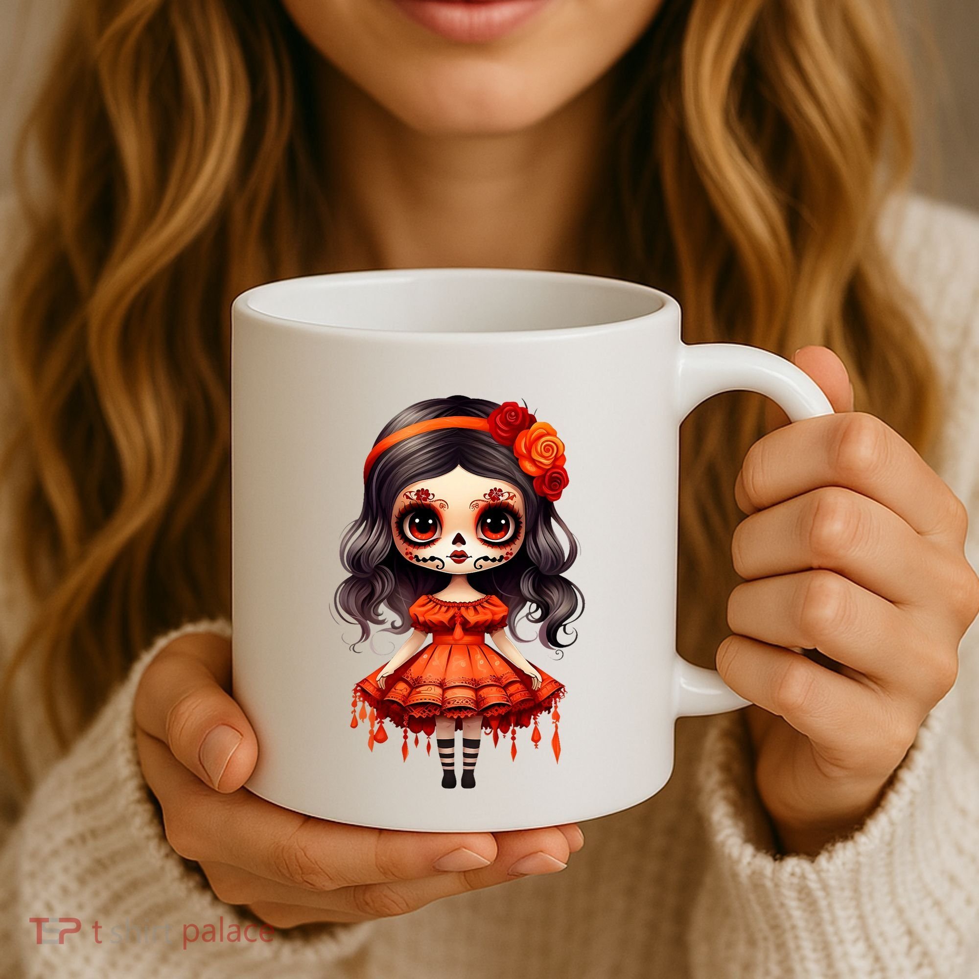 Dia De Los Muertos La Catrina Cute Skeleton Mexican Coffee Mug
