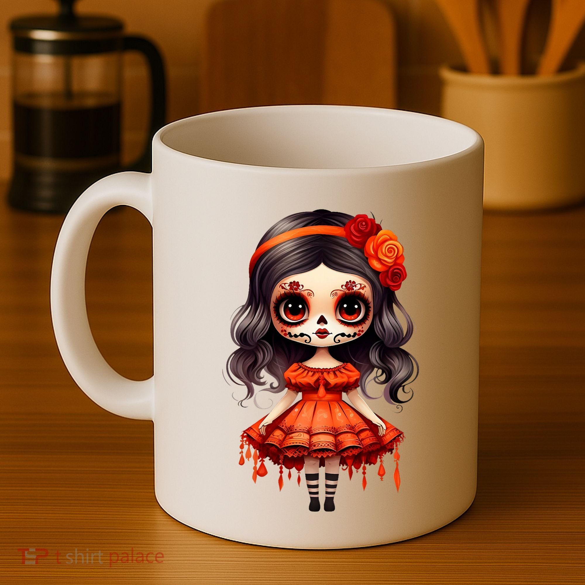 Dia De Los Muertos La Catrina Cute Skeleton Mexican Coffee Mug