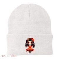 Dia De Los Muertos La Catrina Cute Skeleton Mexican Beanie thumb 0