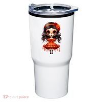 Dia De Los Muertos La Catrina Cute Skeleton Mexican Tumbler thumb 0