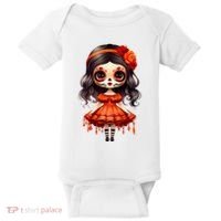 Dia De Los Muertos La Catrina Cute Skeleton Mexican Baby Bodysuit thumb 0