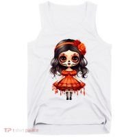 Dia De Los Muertos La Catrina Cute Skeleton Mexican Tank Top thumb 0
