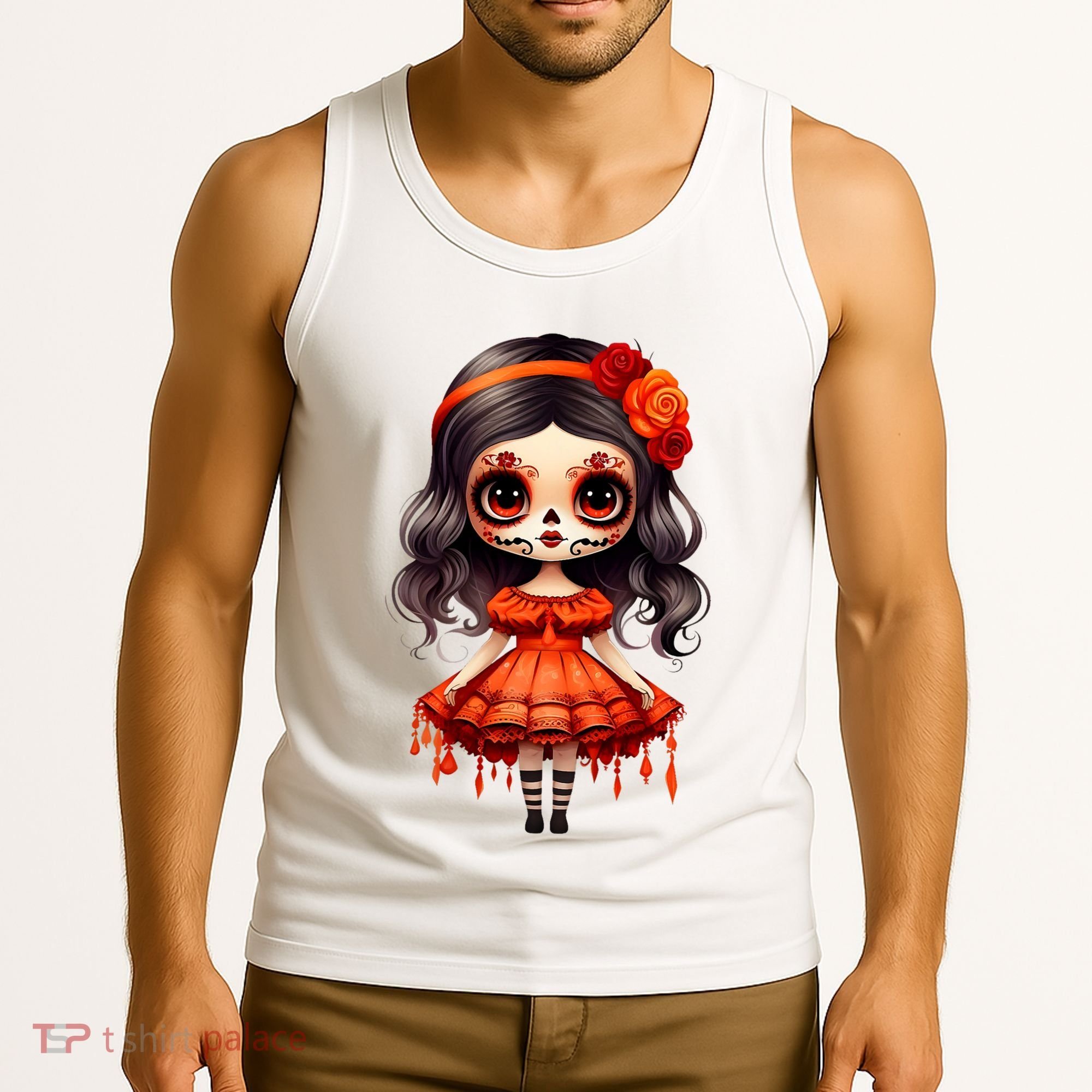 Dia De Los Muertos La Catrina Cute Skeleton Mexican Tank Top