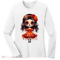 Dia De Los Muertos La Catrina Cute Skeleton Mexican Women's Long Sleeve Shirt thumb 0